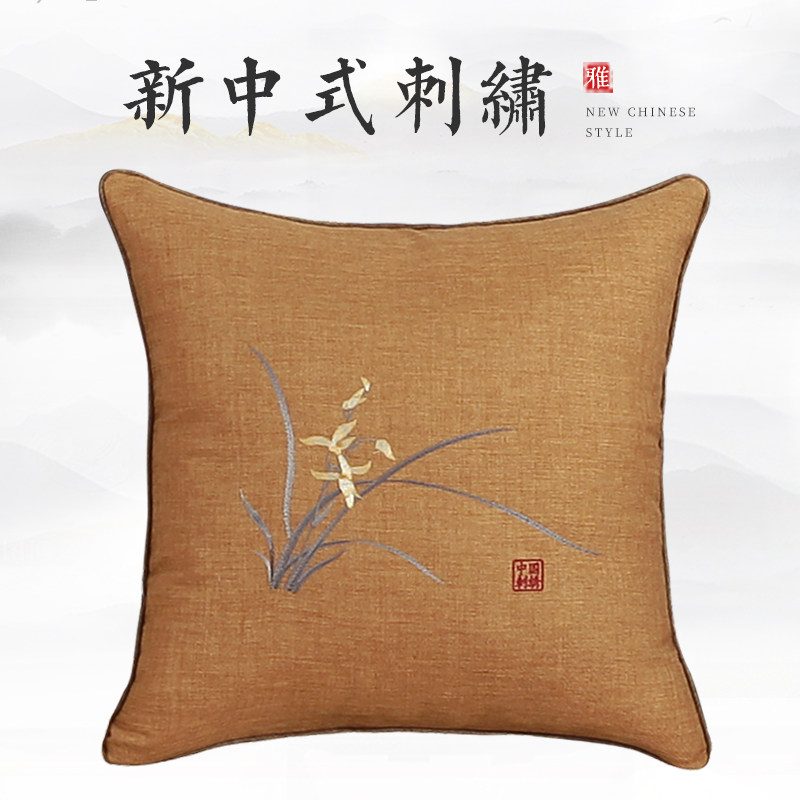 中式抱枕靠垫客厅红木沙发靠枕护腰靠背垫棉麻古典绣花床头靠含芯,居家布艺,靠垫/抱枕,淘宝优惠券,粉丝福利购,淘宝优惠卷