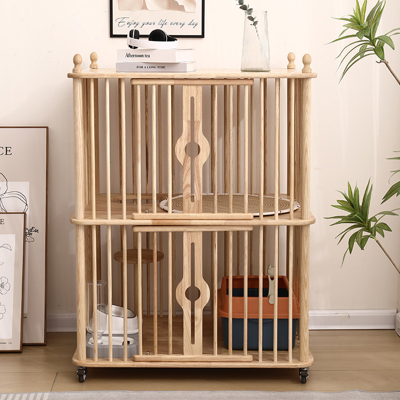 【加宽】实木两层猫窝别墅笼子人猫共用半封闭猫跳台中小型猫屋窝,宠物/宠物食品及用品,猫笼子/猫别墅,淘宝优惠券,粉丝福利购,淘宝优惠卷