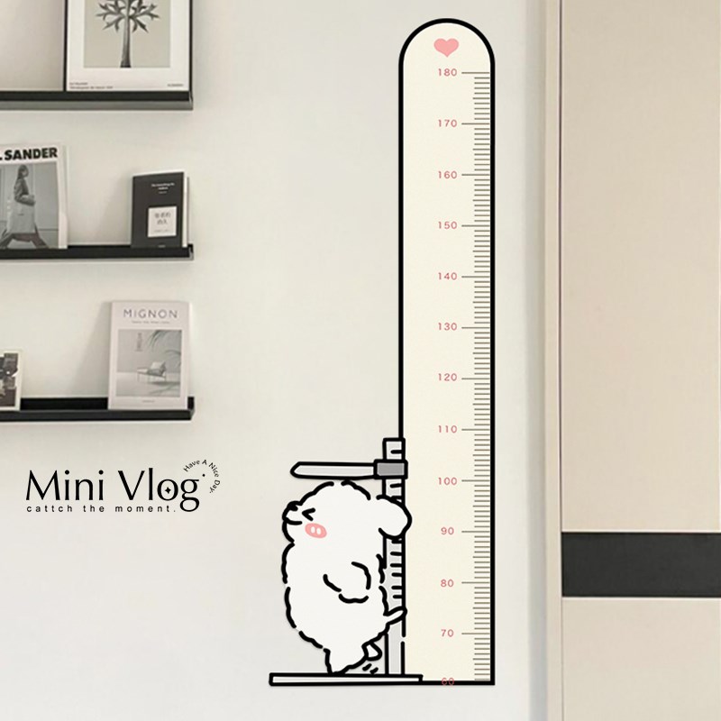 垫垫小脚儿童身高测量墙贴儿童房装饰身高贴可移除不伤墙身高尺