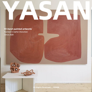 N 客厅油画色块艺术画纯色肌理画巨幅手绘墙面后现代挂画