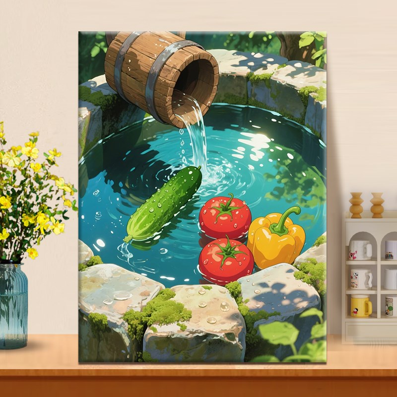 清凉鲜果 diy数字油画2025新款丙烯画手工填充填色藏海传装饰画