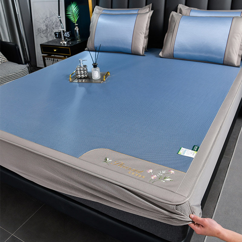 床笠款冰丝凉席三件套夏季可水洗机洗单人床空调软席抗菌家用席子,床上用品,凉席/草席/麻席,淘宝优惠券,粉丝福利购,淘宝优惠卷