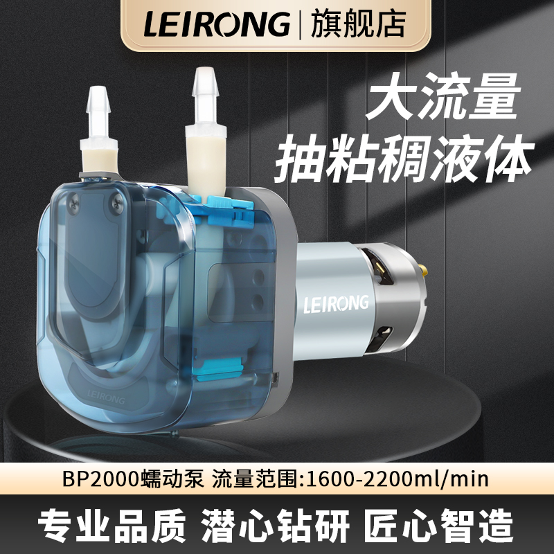 雷熔微小型BP2000有刷电机蠕动泵 大流量抽水泵工业灌装奶茶机12V