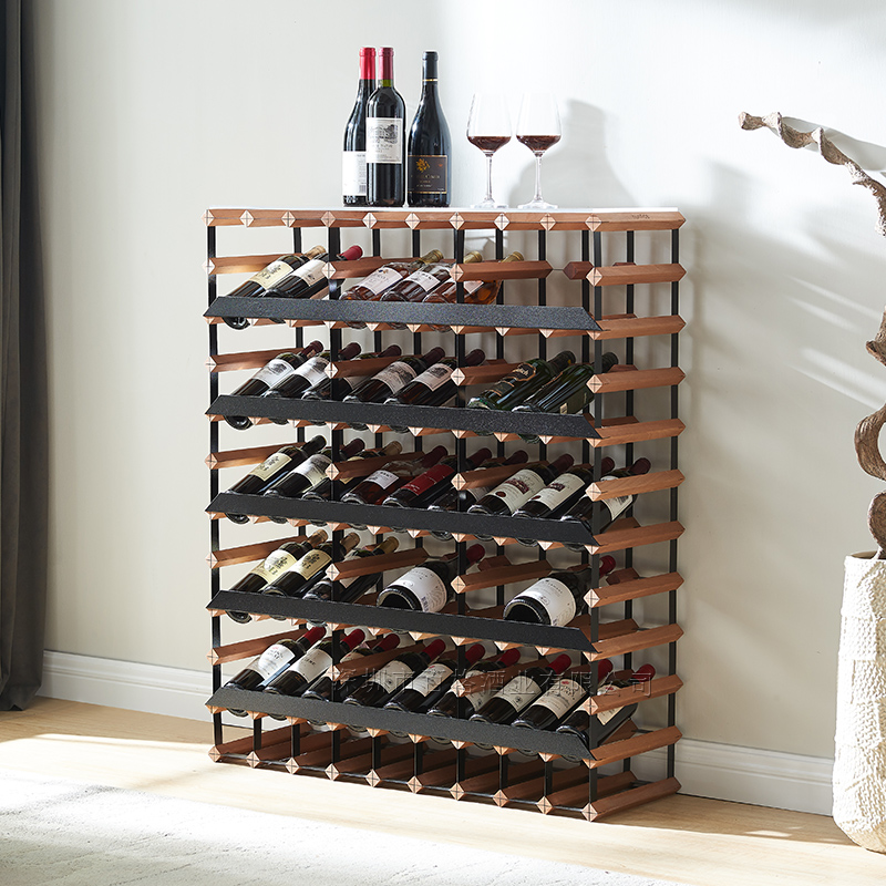 百格酒窖酒架酒庄酒行红酒陈列展示架斜放落地葡萄酒柜定制红酒架