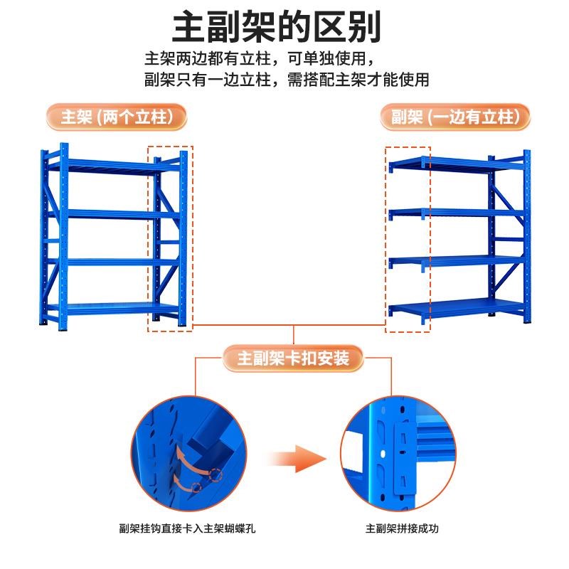 加厚矮货架多层落地置物架快递厨房家用地下室二层重型阳台花架子