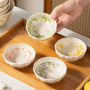 日式陶瓷小碟蘸料碟家用味碟调料碟酱油碟精致小菜碟4寸小碟子