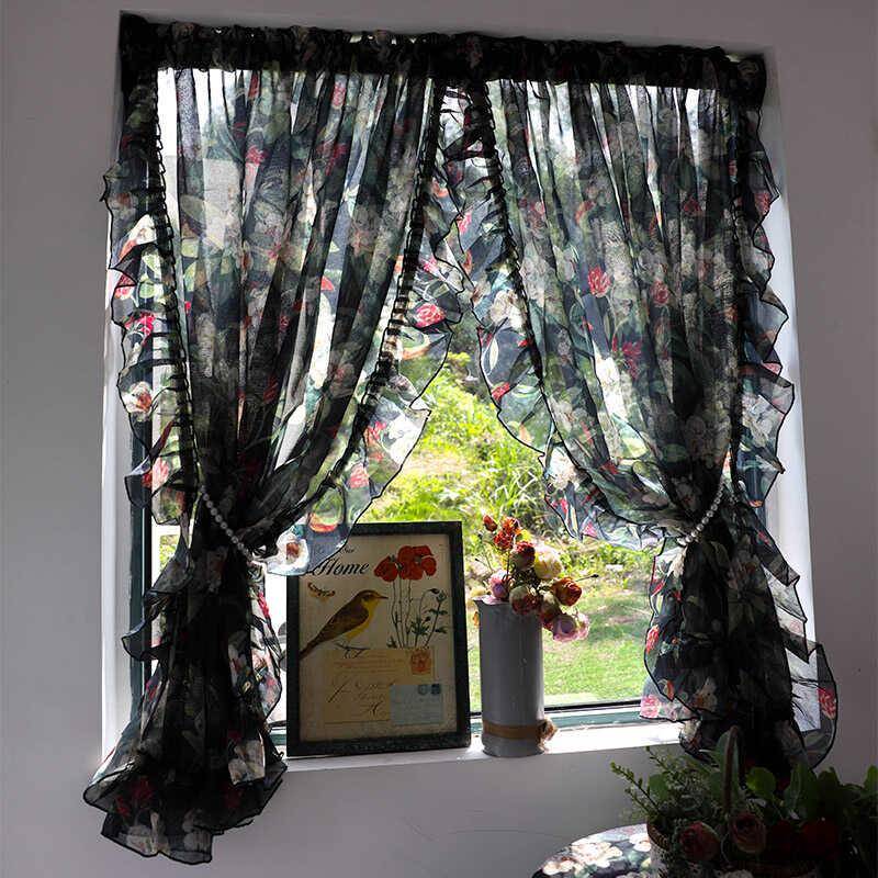 纱帘透光不透人窗帘免打孔厨房遮挡帘子阳台遮阳防晒2025新款覆古