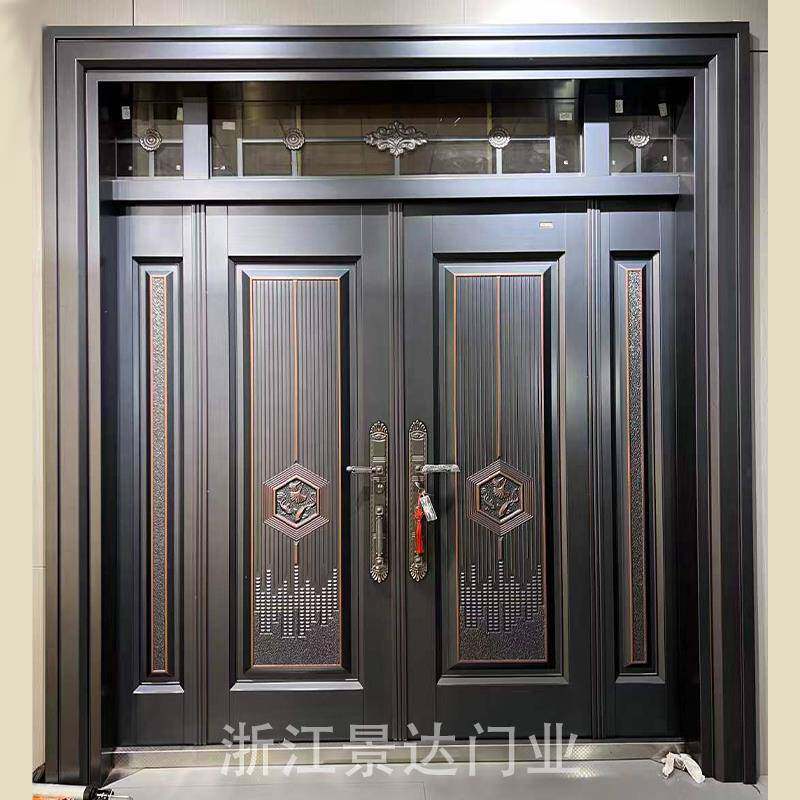 380不锈钢门烤漆门防盗门农村自建房别墅大门定制家用双开进户门