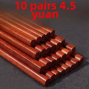 红檀木筷子正宗木家用高档新款防滑耐高温无毛刺天然铁木筷子套装