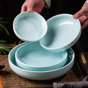 影青浅碗敞口广口矮碗宽口浅底碗泡菜碗中式复古酒店饭店商用餐具