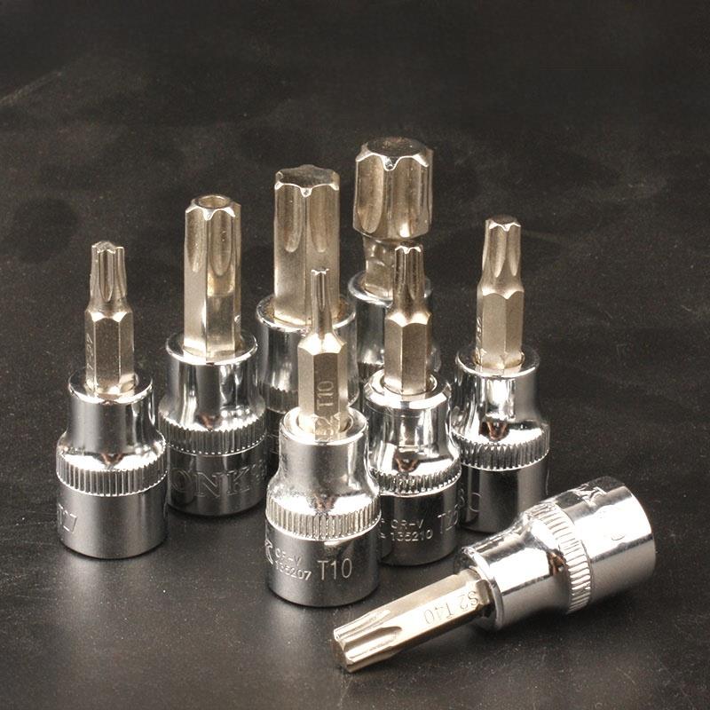 York 10mm中飞3/8花形螺丝刀套筒T10-T20-T60六角花形螺丝刀头花