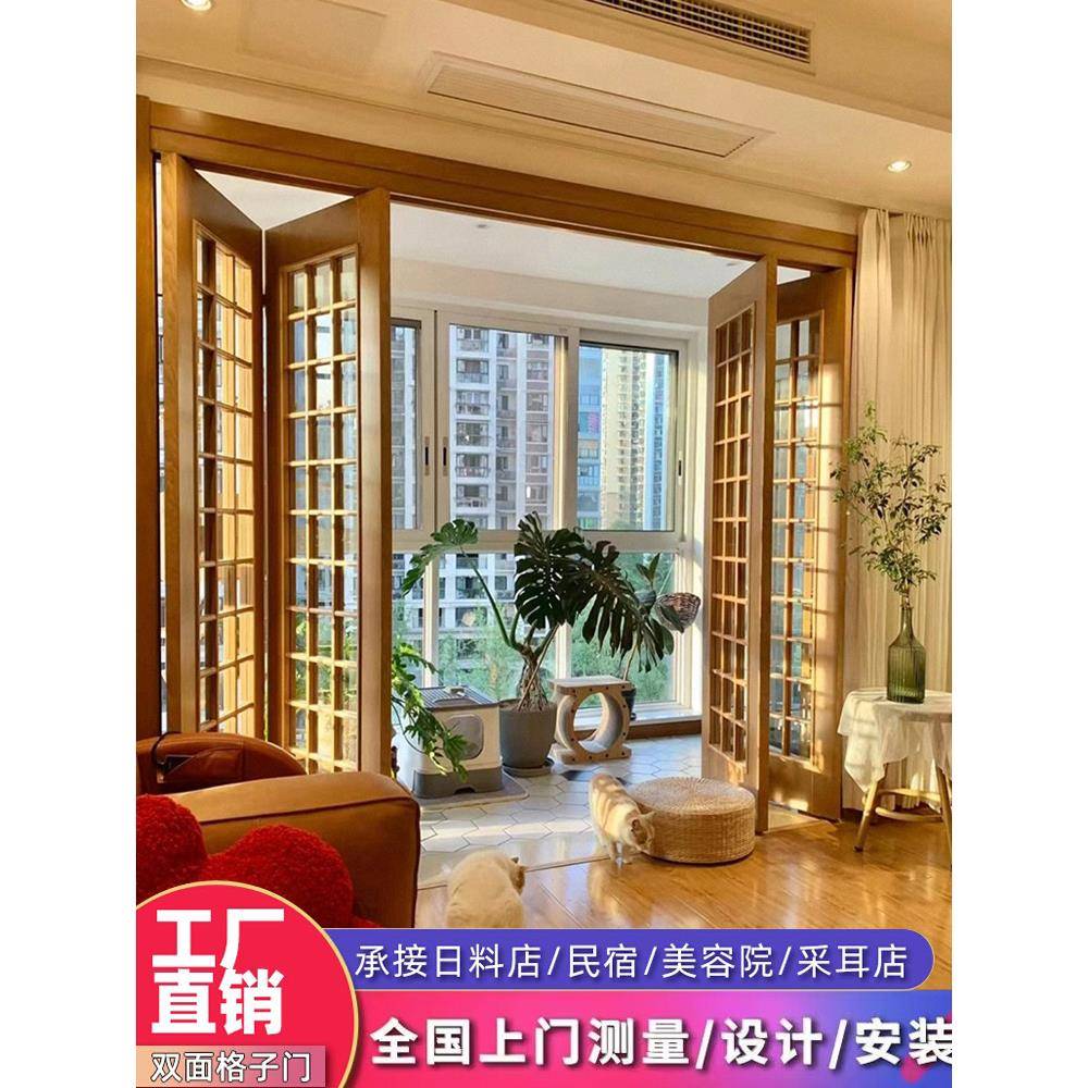 实木法式折叠门推拉门厨房移门室内门浴室门阳台门玻璃门厕所门