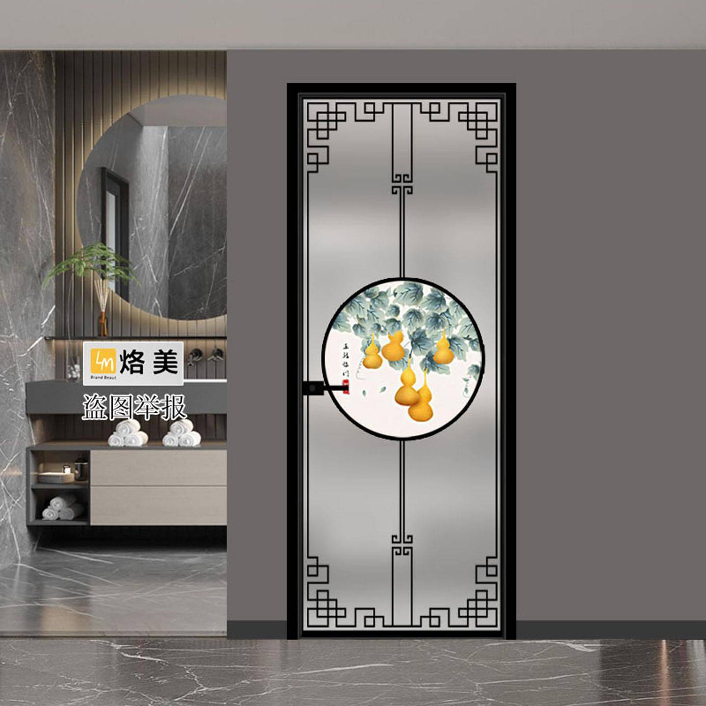 极窄卫生间门极简厕所门钛镁铝合金定制厨房阳台洗手间钢化玻璃门