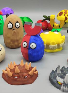 植物大战僵尸3D打印模型实物摆件全套杂交版桌面冰瓜香蒲豌豆射手