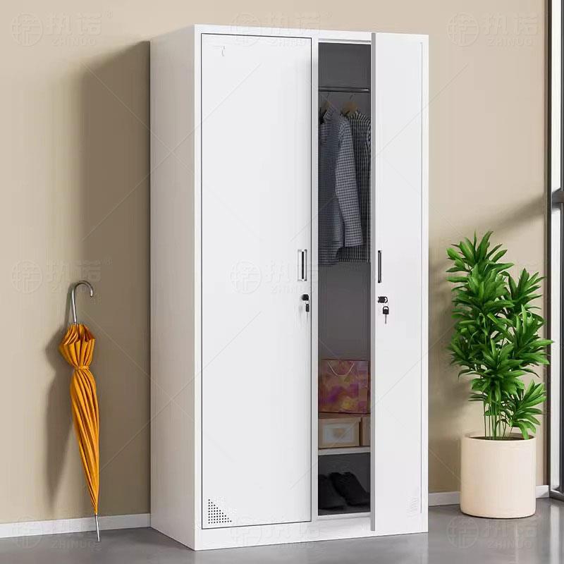 包邮 办公宿舍楼二门铁皮衣柜员工更衣柜带锁储存储物柜寄存箱子