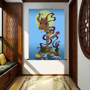 魁星踢斗画像魁星点斗状元挂画金榜题名客厅玄关书房装饰卷轴壁画