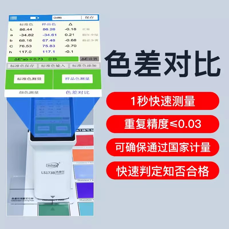 林上色差仪油漆涂料颜色测色仪高精度纺织印刷塑料色差检测仪