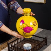 斤珍藏限量大上陶瓷密封酒瓶三色麦杆带锁扣酒坛 酒缸