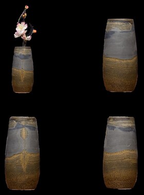 广西奇石天然草石国画石奇石免漆打蜡穿底天珠瓶笔筒