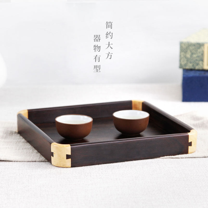 紫檀木方托盘红木雕刻木质工艺品茶果托盘干果文盘家用客厅