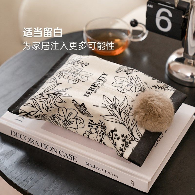 范店黑白印象复古高级感客厅家用创意盒布艺纸巾车载办公室,收纳整理,纸巾套,淘宝优惠券,粉丝福利购,淘宝优惠卷