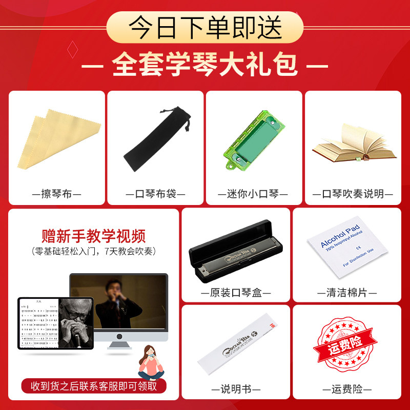 N音簧和来口琴复音调初学生演奏和莱口琴