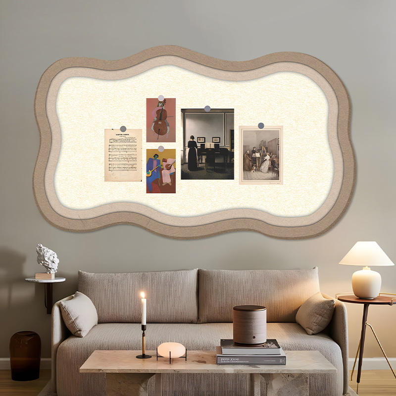 奶油风照片墙毛毡板墙贴墙面装饰背景板软木墙板留言板记事板墙上