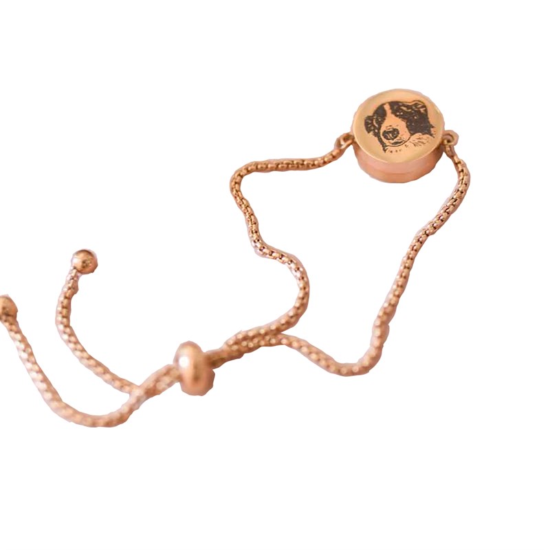 新款来图定制宠物毛发骨灰珍藏手链猫狗照片头像名字定制纪念品绳