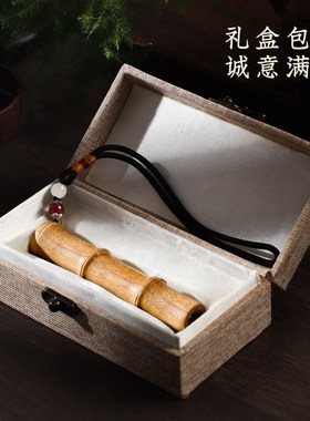 金丝楠木节节高升竹节手把件桌面摆件高级感装饰盘玩文玩生日礼物