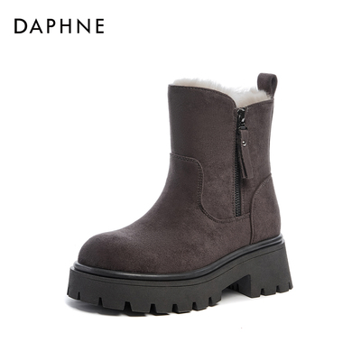 达芙妮时尚百搭休闲厚底切尔西靴