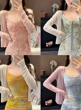 女士开衫休闲百搭法式显瘦气质长袖纯色简单搭配夏季86146-1