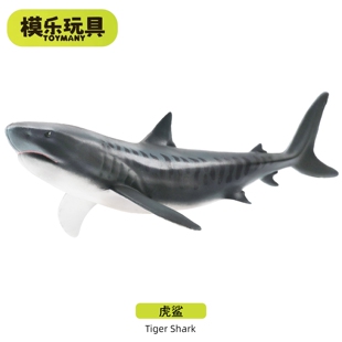 模乐玩具TOYMANY虎鲨海洋生物系列仿真动物模型鲨鱼儿童玩具