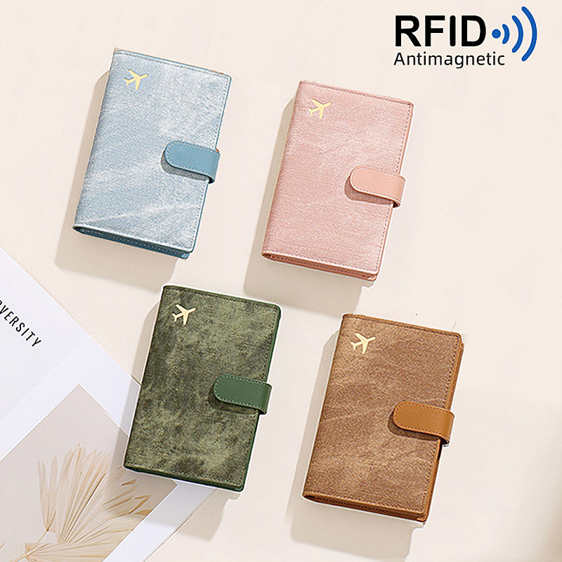 轻奢搭扣式RFID防盗刷护照收纳包图片