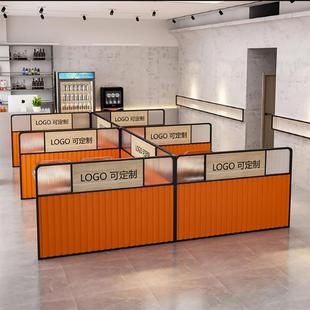 现代简约矮屏风办公区隔断餐厅火锅店过道半墙围栏铁艺工业风卡座