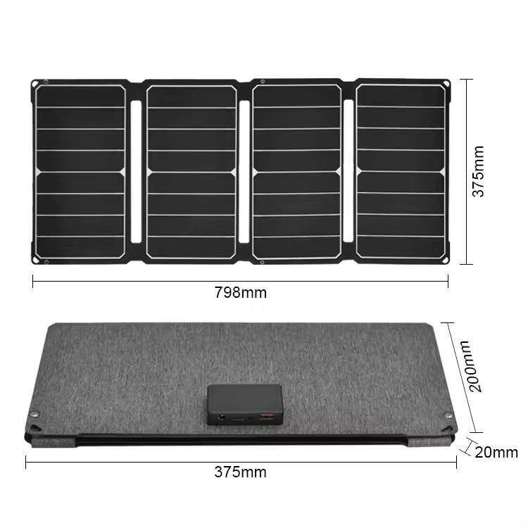 轻质50w便携式太阳能电池板光伏板 防水可折叠户外太阳能充电器