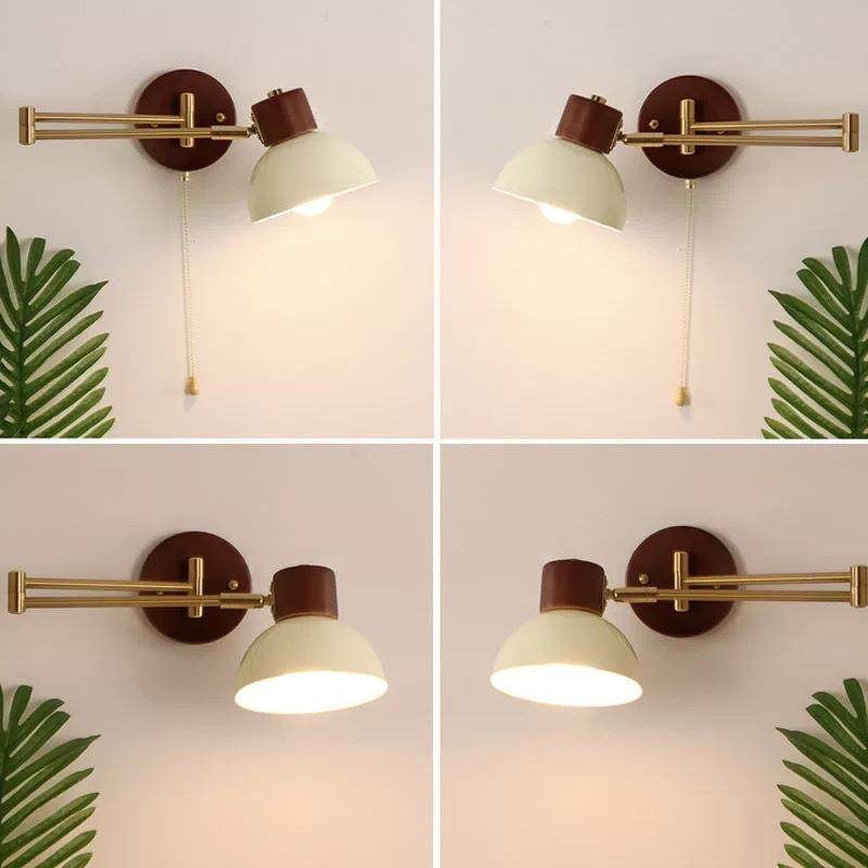 中古风卧室床头壁灯可位移摇臂灯奶油风折叠伸缩书房学习用阅读灯,3C数码配件,USB灯,淘宝优惠券,粉丝福利购,淘宝优惠卷