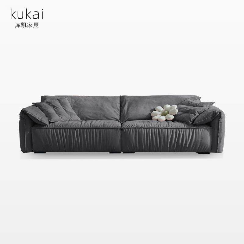 大象耳朵意式磨砂绒布艺沙发客厅现代简约轻奢网红风格羽绒工厂价