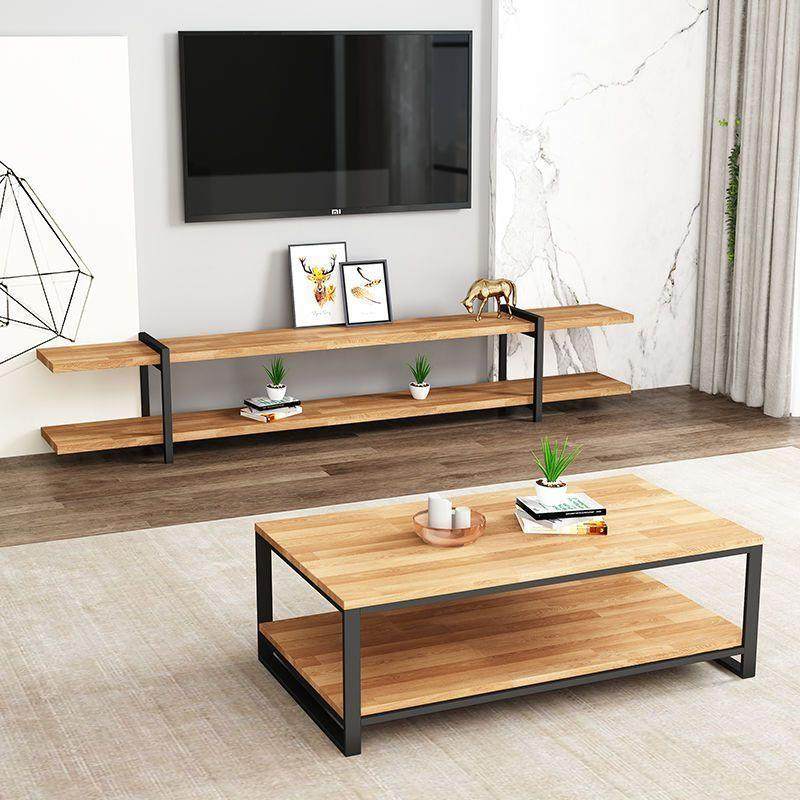 电视柜茶几实木成套北欧现代简约客厅家具组合极简小户型伸缩桌子