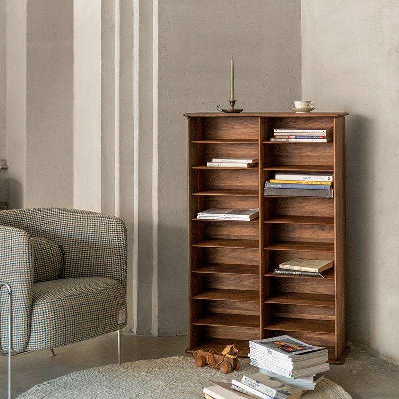 山隐造物卜落壁挂置物柜壁柜上墙书架黑胡桃樱桃原实木展示杂志架