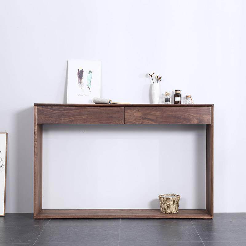 胡桃木入户玄关柜北欧客厅家具进门置物柜小户型门厅玄关地柜