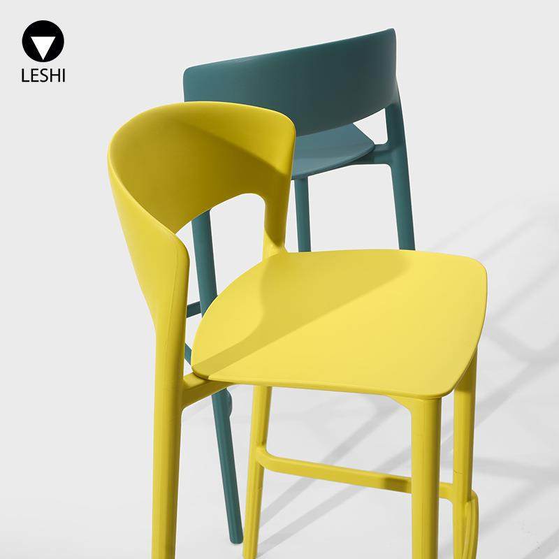 户外酒吧椅北欧吧台椅加厚塑料高椅子吧台凳子家用简约高脚凳