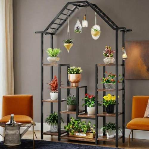 简约铁艺多层花架绿萝吊兰阳台花架子地面客厅室内落地花盆架