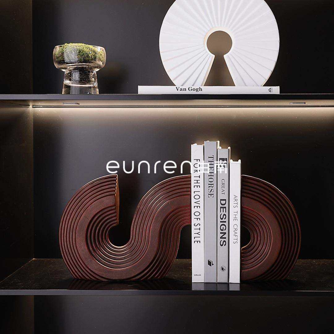 北欧现代简约S型书挡装饰摆件客厅博古架卧室电视柜书房软装摆设