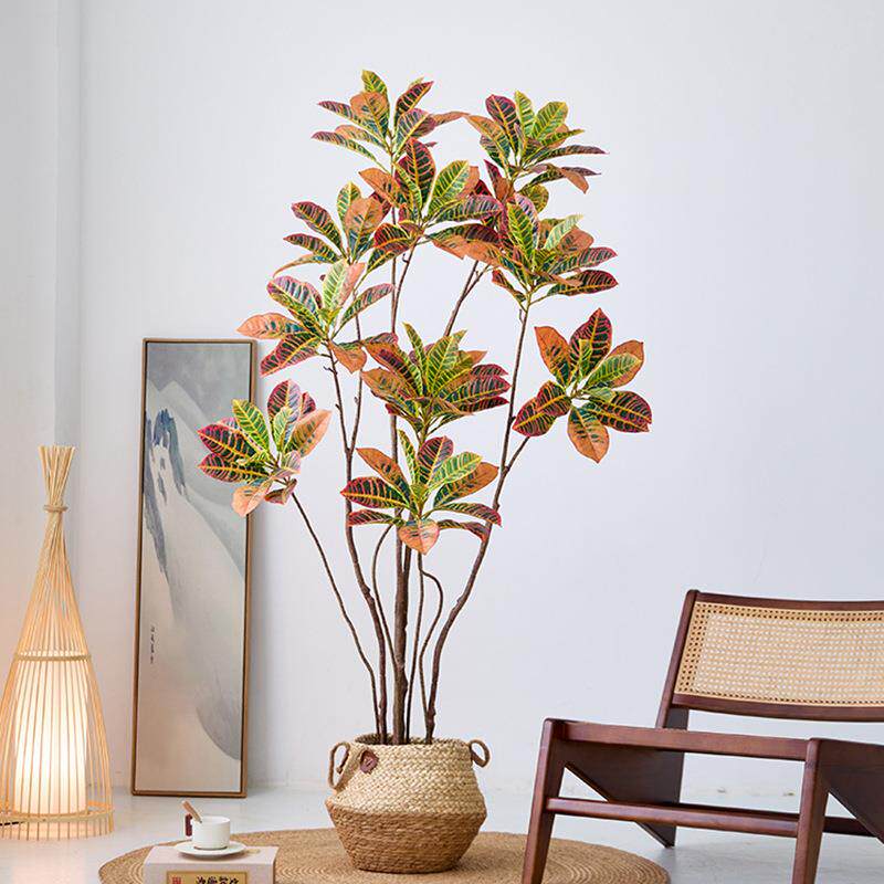仿真绿植洒金榕盆栽客厅大型假植物仿生室内假树落地造景摆件