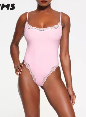 SKIMS HIRE FITS EVERYBODY蕾丝边吊带裸感打底背心连体衣塑身衣