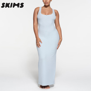 LOUNGE SOFT LACE蕾丝花边背心连衣裙露背吊带长裙女 HIRE SKIMS