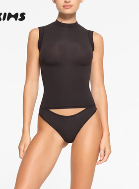 SKIMS HIRE FITS EVERYBODY半高领无袖背心黑色坎肩打底衫上衣t恤