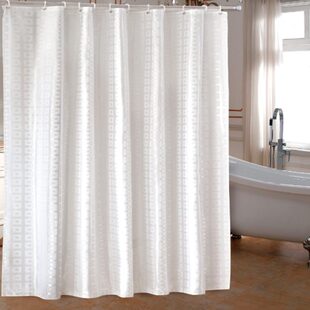 巧妹妹浴帘白色回格浴帘防水加厚浴室帘窗帘浴室布涤纶窗帘