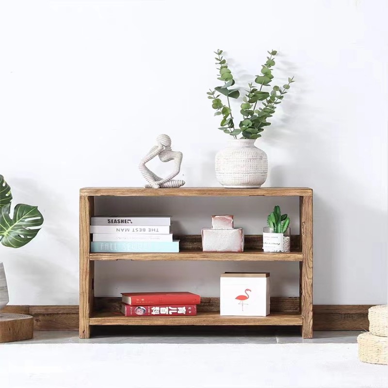 老榆木门板边几小书架实木沙发 可移动边角柜小鞋架子床头柜茶几