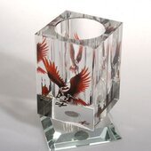 上海水晶摆件LOGO 水晶 笔筒办公用品K定制刻字9教师节礼品